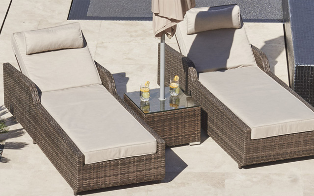 PAL-1127B / Wicker Sun Lounger Set 