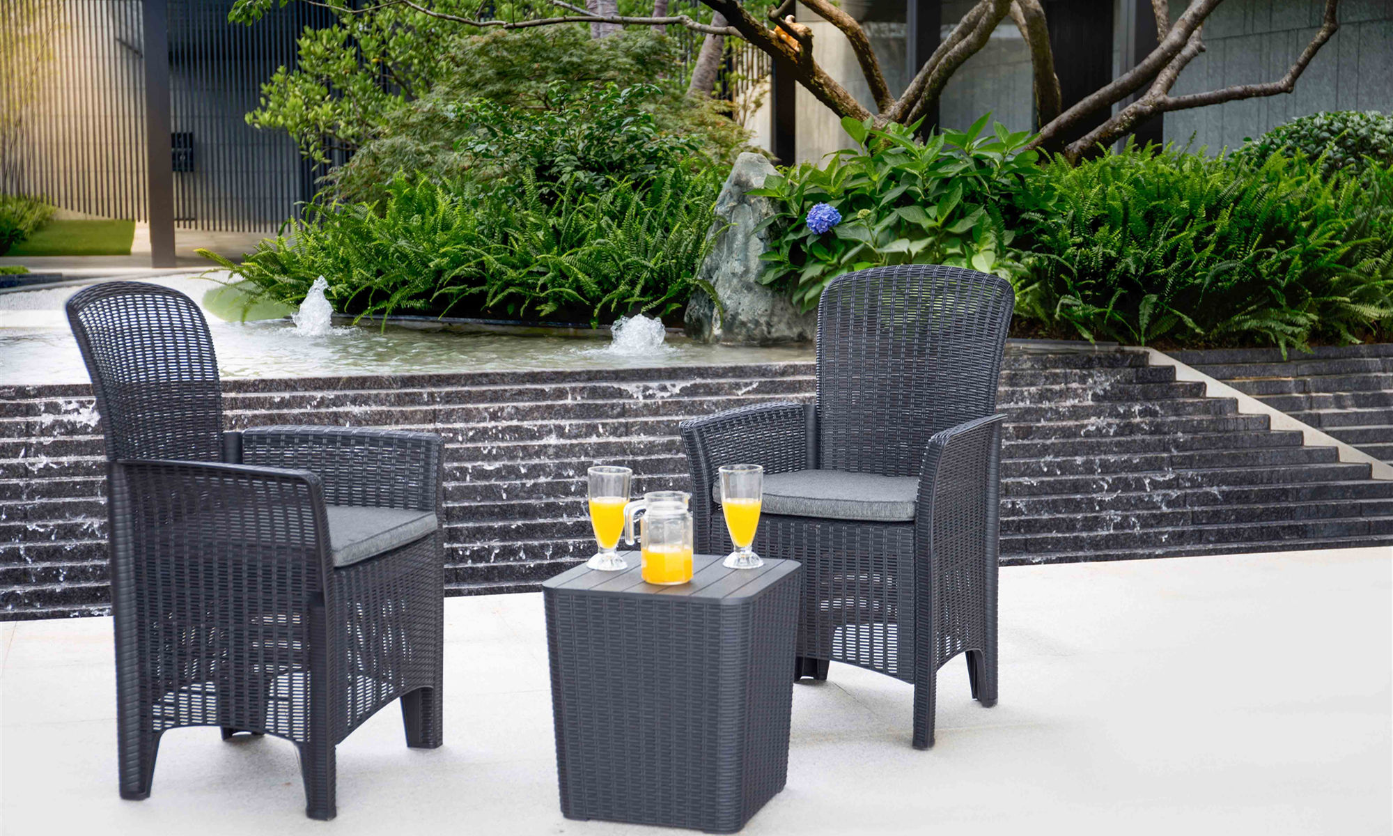 MD-151 /One Plastic wicker dining set